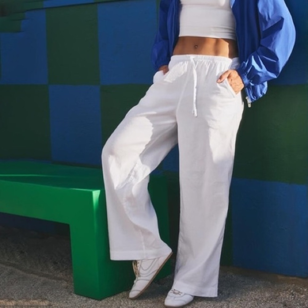 Athleta White Linen Pants